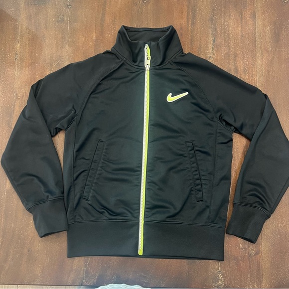 Kids Nike Black Jacket with Neon Yellow Zipper - Picture 1 of 5